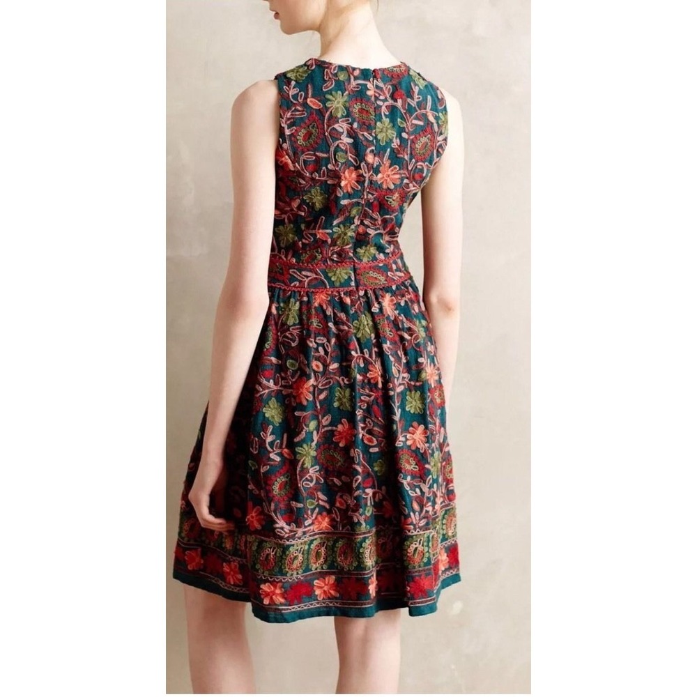 Anthropologie Needlepoint Garden Dress by Adelyn Rae embroidered Size 4 NWT - Picture 3 of 6